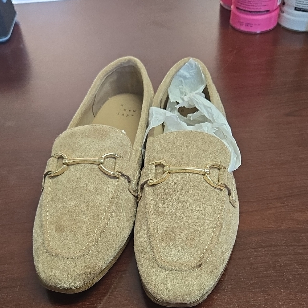 a new day Tan Flats Timeless Suede Loafers